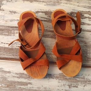 Sanita size 38 brown wedges